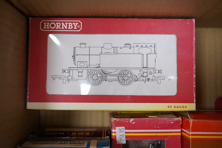 Seven boxed 00 gauge locomotives by Hornby Railways, GMR, Lima, etc. including; an LMS Coronation Class (R.066), two SR Schools Class (R.57 and R.817), a GWR Prairie Tank (54150-1), an LMS Royal Scot Class (54120-0), an